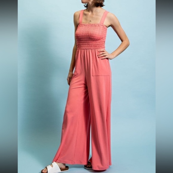 Rae Mode Pants - Rae Mode Coral Sleeveless Jumpsuit small NWT